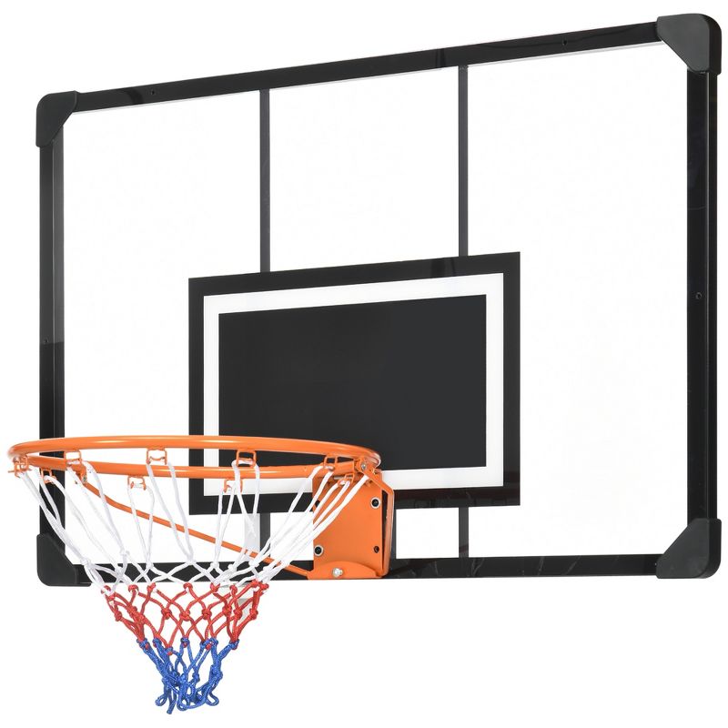 Soozier Wall Mounted Basketball Hoop with Shatter Proof Backboard, Durable Rim and All-Weather Net for Indoor and Outdoor Use, 4 of 7