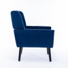 Gulches Modern Velvet Ergonomic Accent Chair, Blue with Black Solid Wood Legs - 4 of 4