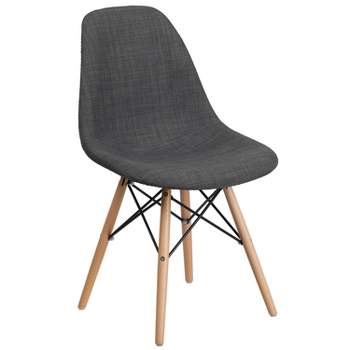 Flash Furniture Elon Series Siena Gray Fabric Chair with Wooden Legs