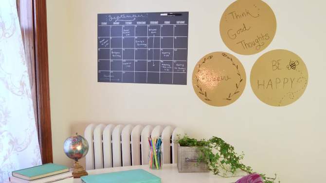 Wall Pops!  Dry Erase Calendar and Cork Board Set - Black, 2 of 5, play video