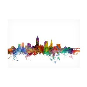 Michael Tompsett Cleveland Ohio Skyline Outdoor Canvas Art - 1 of 4