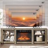 VINGLI Fireplace TV Stand for up to 80 inch TVs, Farmhouse Entertainment Center with Electric Fireplace Heater & Adjustable Shelves - 3 of 4