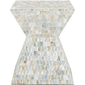 Aquamarine Square Mosaic Stool - Multi/Blue - Safavieh - 1 of 4