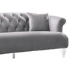 Elegance Contemporary Sofa Velvet Gray - Armen Living: Acrylic Legs, No Assembly, 3-Seater - 2 of 4