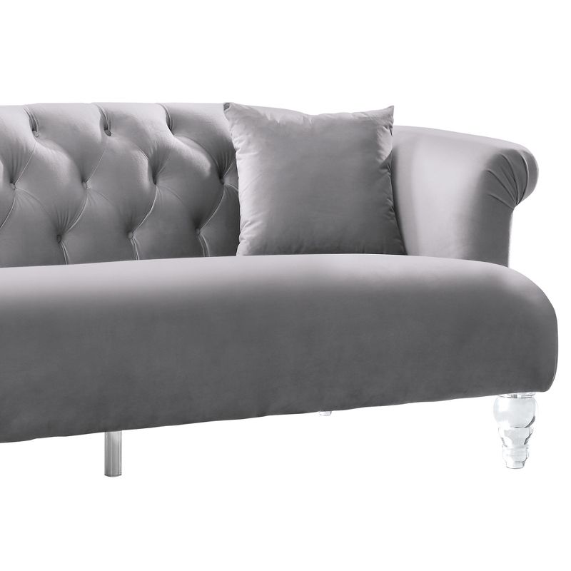 Elegance Contemporary Sofa Velvet Gray - Armen Living, 3 of 6