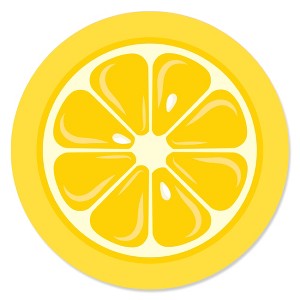 Big Dot of Happiness So Fresh - Lemon - Citrus Lemonade Party Circle Sticker Labels - 24 Count - 1 of 4