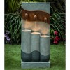 LuxenHome Resin Modern Pots Outdoor Patio Fountain with Lights Gray - 2 of 4