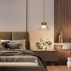 LNC Orthosting 1-Lights 11.8" Modern Cone Luxury Integrated LED Pendant  Lights, Polished Gold and Clear Glass - 4 of 4