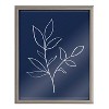 Kate & Laurel All Things Decor 16"x20" Blake Modern Blue Botanical Line Sketch Print 2 Framed Printed Glass - 2 of 4
