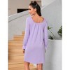 Clearlove Nightgowns for Women Lace Square Neck Button Down Ruffle Sleepwear Long Puff Sleeves House Dress - 2 of 4
