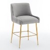 SEYNAR Modern Velvet 37'' H Metal Leg Counter or Bar Stools Set of 4 - 4 of 4