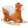 Whisen Kids Plush Rocking Horse Toy with Handles, Pedals and Backrest, Riding Rocker Chair for 18 Months - Brown - 3 of 4