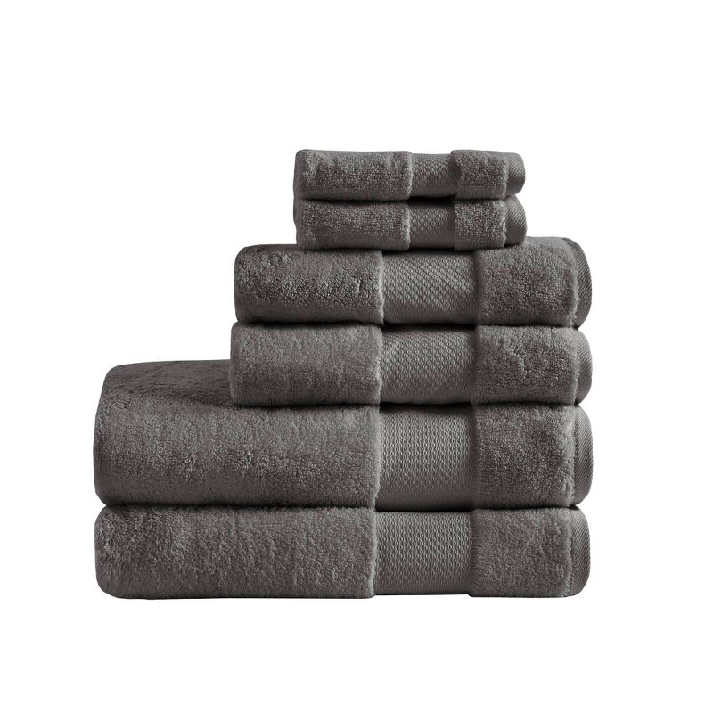 Turkish 100% Cotton 6pc Absorbent Ultra Soft Bath Towel Set, 1 of 10
