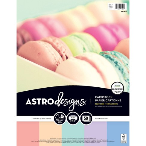 Astrodesigns Macaroon Cardstock Paper 50ct 8.5 X 11 : Target