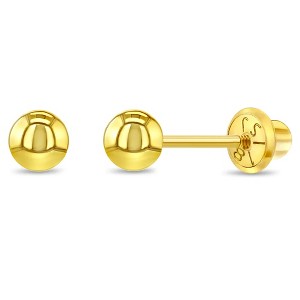 Girls' Classic Ball Screw Back 18k Yellow Gold Earrings - In Season Jewelry - 1 of 4