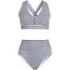 Lands' End Women's Chlorine Resistant V-neck Midkini Swimsuit Top and High Leg High Waisted Bottoms 2 Piece Set - 3 of 4