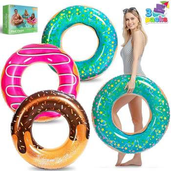 32" 3 Pack Inflatable Pool Tubes Pool Floats Swimming Rings for Kids Swimming Pool Summer