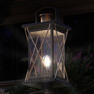 Urban Ambiance Luxury Colonial Outdoor Post/Pier Light,  20"H x 9"W,  Olde Bronze Finish, UHP1230 - 1 of 4