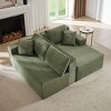 Aukfa 5-Seat L-Shaped Corduroy Sectional Sofa with 5 Pillows, No-Assembly Cloud Couch, High-Density Sponge, Perfect for Apartments - 3 of 4