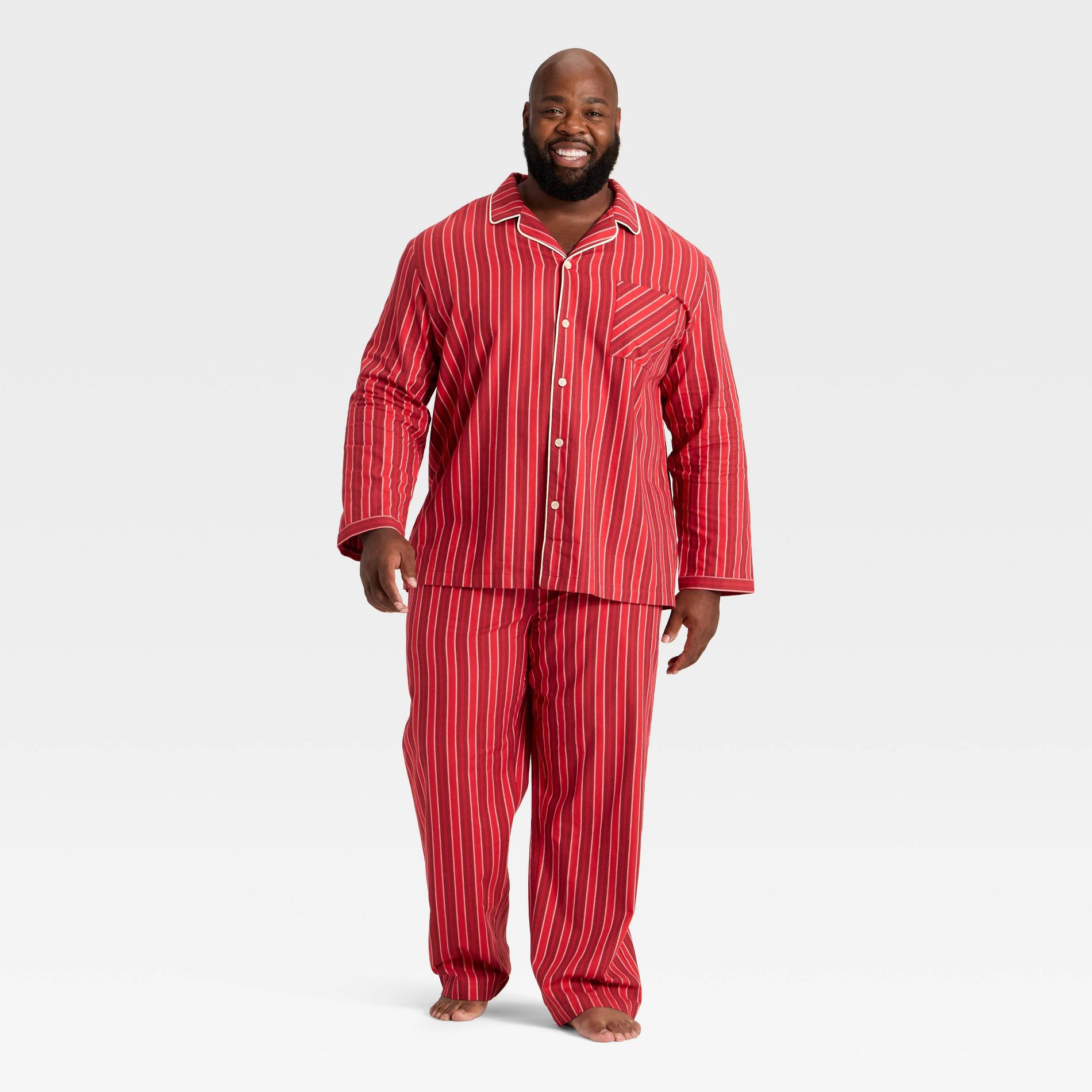 Men's Flannel Pajama Set - Goodfellow & Co™ Red Stripe