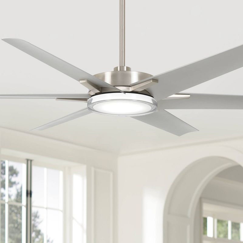 65" Minka Aire Deco Wet LED Brushed Nickel Ceiling Fan with Remote, 2 of 4