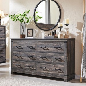SinCiDo Farmhouse 54"W Dressing Table w/ 6 Drawers,Thick Plate Design,Large Drawer Cabinet/Wardrobe,Bedroom,Living Room & Corridor - 1 of 4