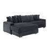 111.4" Corduroy L-Shaped 3-Seater Sectional Sofa with 8 Pillows - 2 of 4