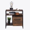 Homy Casa Industrial Nightstand with Drawer and Open Shelves, Side Table for Living Room or Bedroom, Walnut - 4 of 4