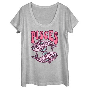 Women's Lost Gods Zodiac Pisces Art Symbol T-Shirt - 1 of 4