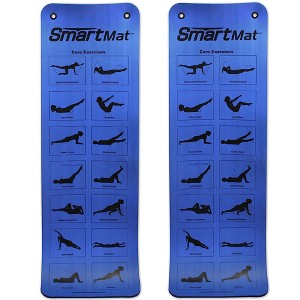 Prism Fitness 16 Millimeter Thick Smart Self-Guided Instructional Exercise Mat for Yoga, Pilates, Stretching and Core Workout, Blue (2 Pack) - 1 of 4