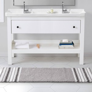 VCNY Home Aiden Jacquard Chenille Noodle Bath Rug Light Gray : Microfiber, Machine Washable, Non-Slip Backing - 1 of 4