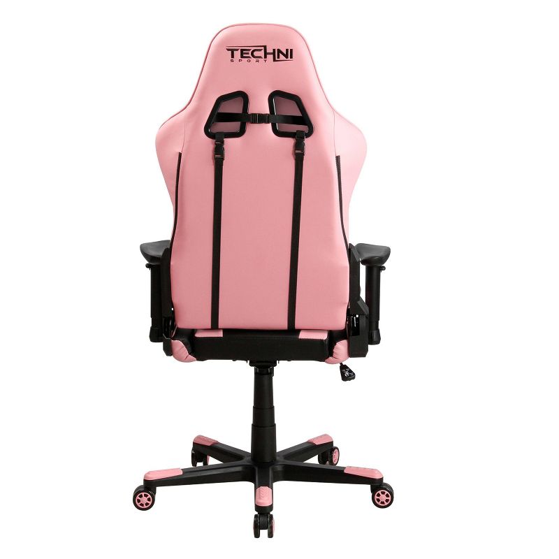Ergonomic High Back Racer Style PC Gaming Chair Pink - Techni Sport, 4 of 15