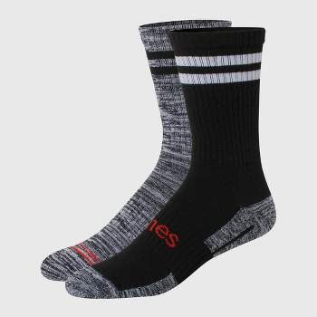 Hanes Originals Premium Men's Free Feed Striped Crew Socks 2pk - 6-12