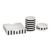 Mind Reader Desktop Organizer Set, Pen Cup, Clip Dish, Memo Tray, Office, Ceramic, 3"L x 3"W x 4"H, 3pc., Black & White - 3 of 4