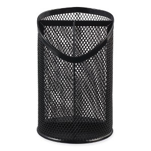 Universal Metal Mesh 3-Compartment Pencil Cup, Black, 4.13"d x 6"h - 1 of 4