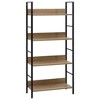 vidaXL Book Shelf Storage Bookcase Rack Organizer Furniture Engineered Wood - Oak and Black 49" - 2 of 4