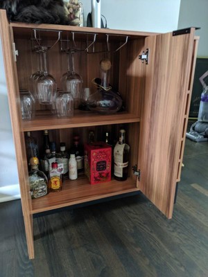 Carraway Ultimate Glassware And Wine Storage Bar Cabinet Rustic Oak ...