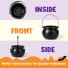 Joyfy 7.5'' Halloween Large Black Witch Cauldron, Halloween Witch Candy Pot, Candy Cauldron Holder, Halloween Party Favor Decoration - 3 of 4