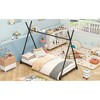 Twin Size Metal House Platform Bed with Triangle Structure - 4 of 4