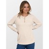 Women's Long Sleeve Henley Tunic Top Lightweight Fall Button Down Sweater Business Casual Blouse - 4 of 4