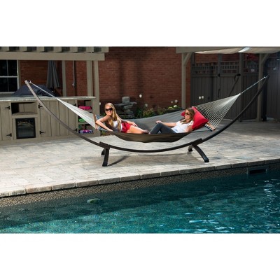 Vivere Sienna Textilene Double Poolside Hammock with Hardwood Spreaders