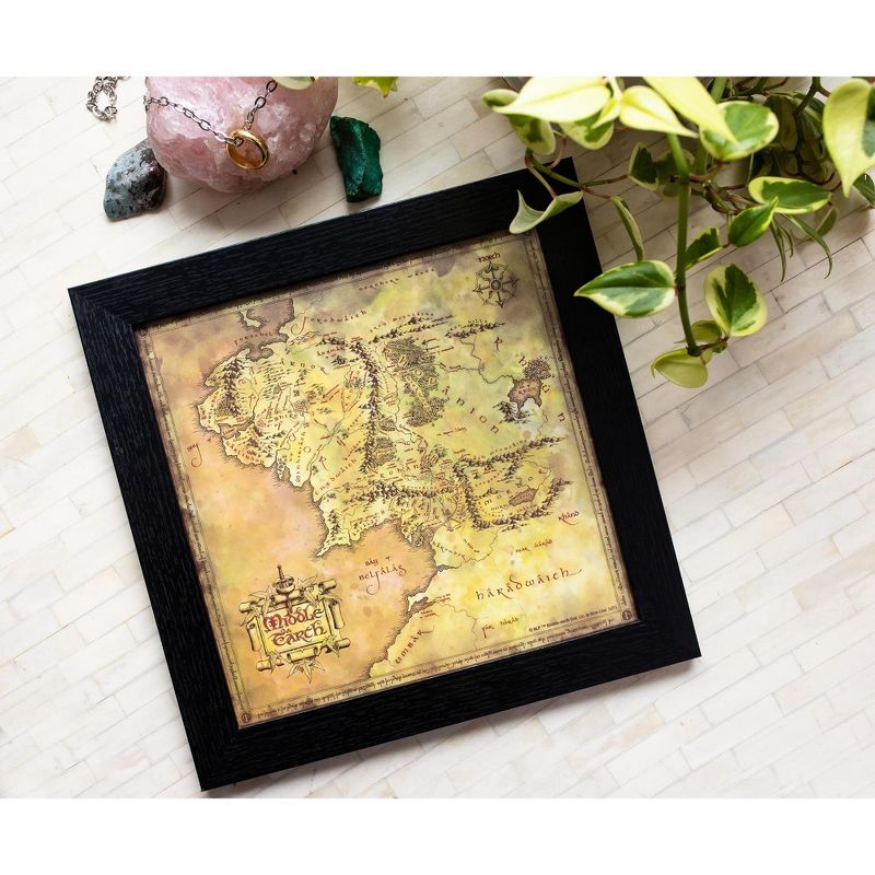 Silver Buffalo The Lord of the Rings Middle-earth Map Hanging Sign Framed Wall Art | 12 Inches, 2 of 7