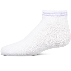 Memoi Girls' Ziggy Double Ring Cotton Blend Anklet Sock - 1 of 4
