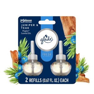 Glade PlugIns Scented Oil Air Freshener Refills Juniper & Teak - 1.34 fl oz/2pk - 1 of 4