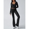 Women's Two Piece Lounge Outfits Slim Yoga Tracksuit Long Sleeve Crop Tops Low RiseLeggings Sets - 4 of 4