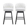 FURNIinspire Counter And Bar Stools Swivel Bar Stool Counter Height Stools Set of 2, Armless Kitchen Chairs with Footrest, White, 22.5"*21.5"*43.25" - 2 of 4