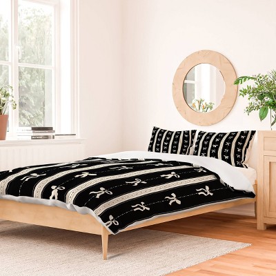 Deny Designs Marufemia Coquette Bows Black and White Duvet and Sham Set