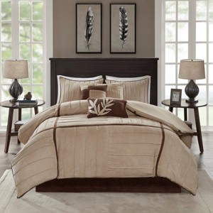 ChicFurnit Bedding Set Faux Suede Comforter Set Luxurious and Soft for Cozy Bedroom, Beige, 24.02"*18.5"*16.93" - 1 of 4