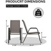 ODK Outdoor Patio Chairs Set of 4,Stackable Metal Dining Chairs Set with Teslin Breathable Material All Weather Resistant for Indoor,Backyard,Lawn - 3 of 4