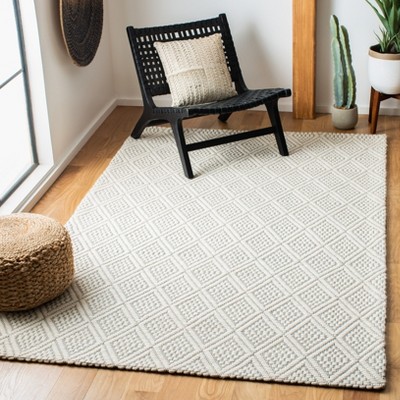 Geometric Flat Weave Wool And Cotton With Latex Geometric Rug